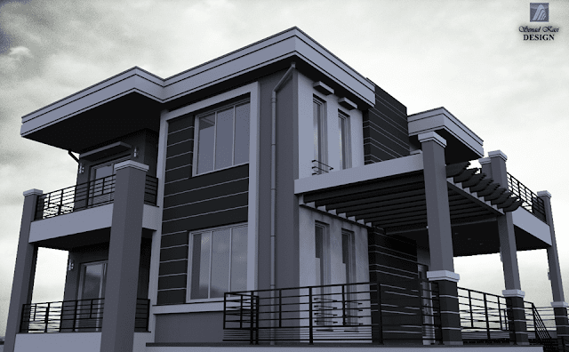 Desain rumah mewah minimalis modern 2 lantai