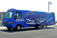 Blue Wahoos Bus in Downtown Pensacola