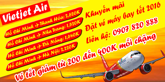 Vé máy bay tết đi Thanh Hóa của Vietjet chỉ 2,60,000 đồng