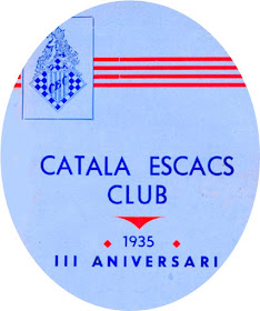 Detalle de la portada del Boletín del III Aniversario del Català Escacs Club