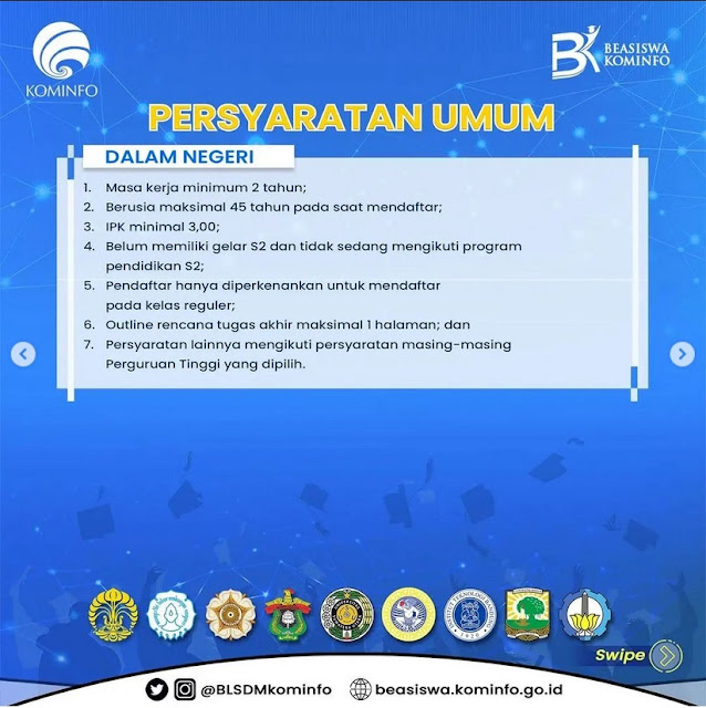 Beaiswa S2 Dalam dan Luar Negeri Oleh KOMINFO Tahap 1 Tahun 2023