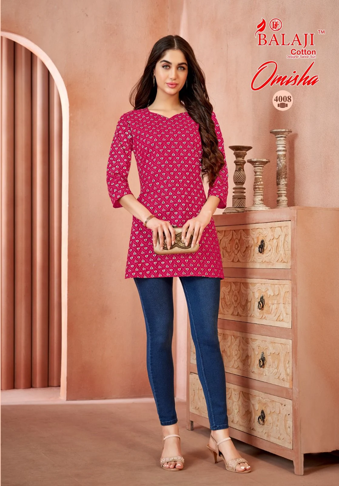 Omisha Vol 4 Balaji Cotton Short Kurtis