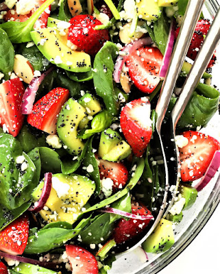 Summer Strawberry Spinach Salad with Avocado