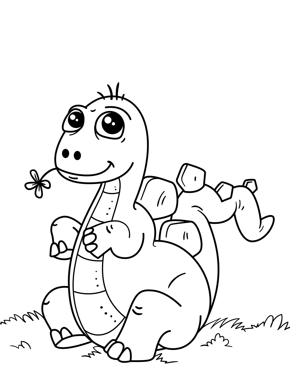 Download Cute Dinosaur Coloring Page - Free Printable Coloring ...