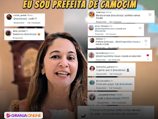 Prefeita de Camocim frustra expectativas ao anunciar "Desejo de Menina" ao invés de "Seu Desejo com Yara Tchê, e é criticada nas redes: "nossa esperança é Granja"