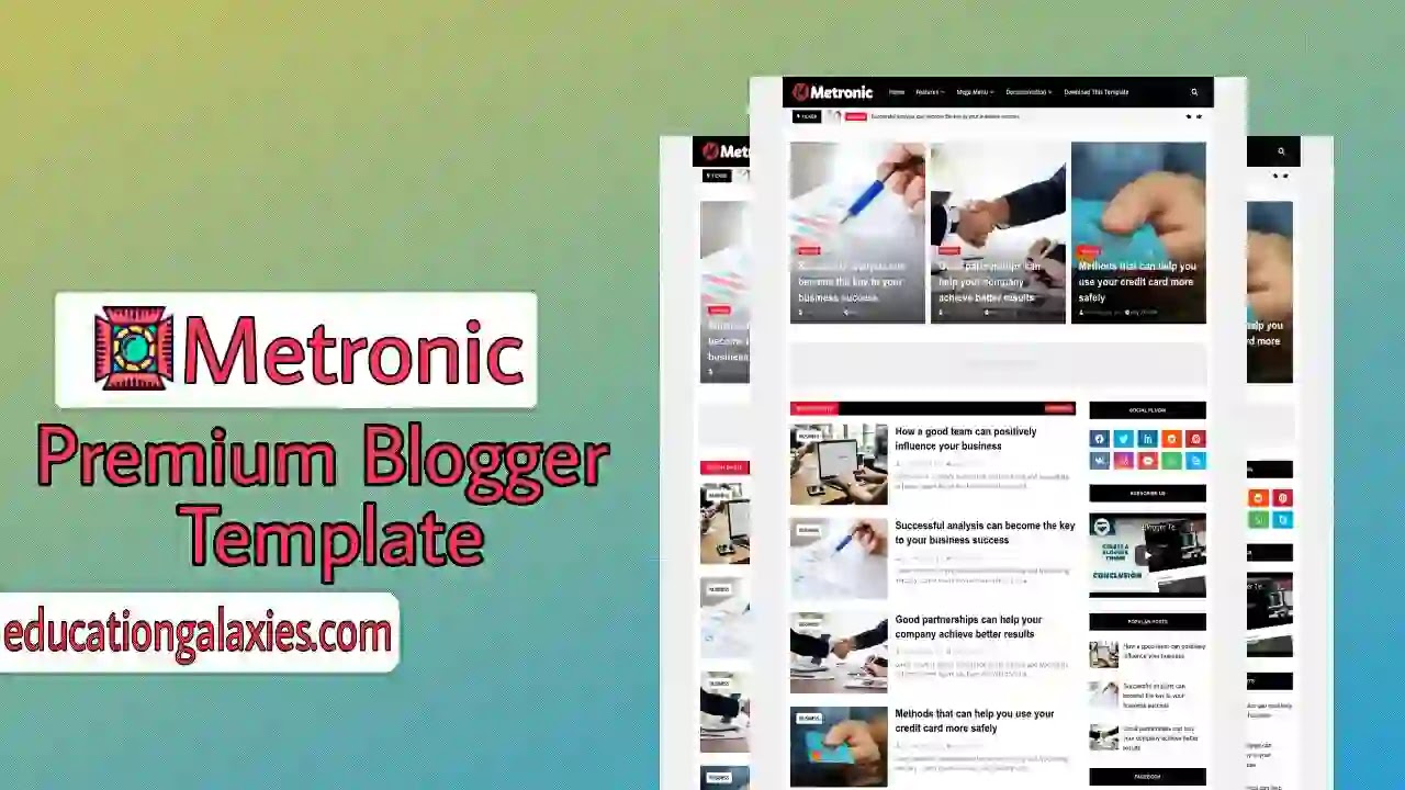 Metronic Premium Blogger Template Free Download Now Latest