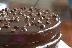 Hershey’s Caramel Brownie And Chocolate Chip Layer Cake