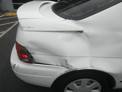 Almost Everything Autobody quarter panel before repair on 1992 Toyota Paseo