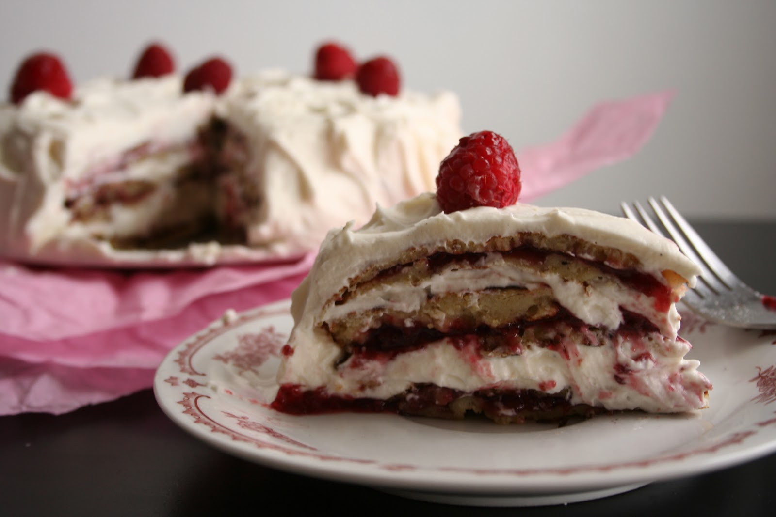 raspberry chocolate cake recipe  for Valentine's Day or any day! White Chocolate Raspberry Crepe Cake