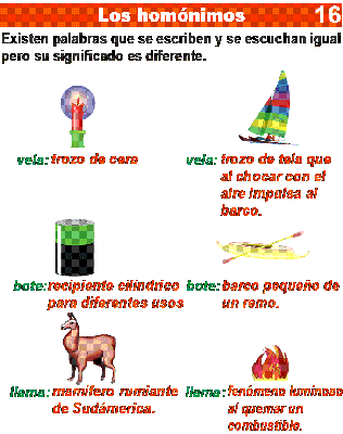 Ejercicios Los homónimos