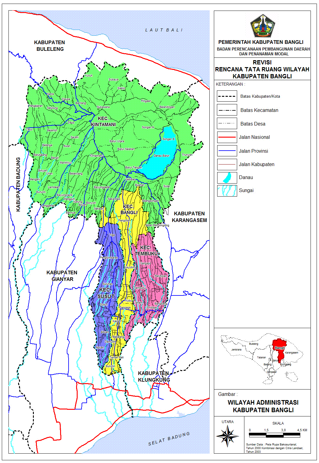 Peta Kota Peta Kabupaten Bangli