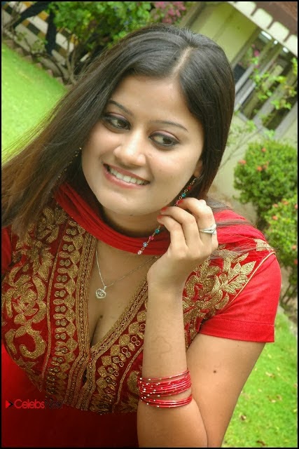 Malayalam Actress Anshiba hot Stills In Red Chirudhar