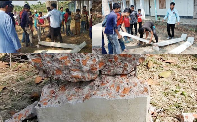 মাগুরায় বজরুক শ্রীকুন্ডি মহাবিদ্যালয়ের শহীদ মিনার রাতের অন্ধকারে ভেঙ্গে ফেলেছে দুর্বৃত্তরা