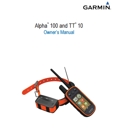 Garmin Alpha 100 Manual