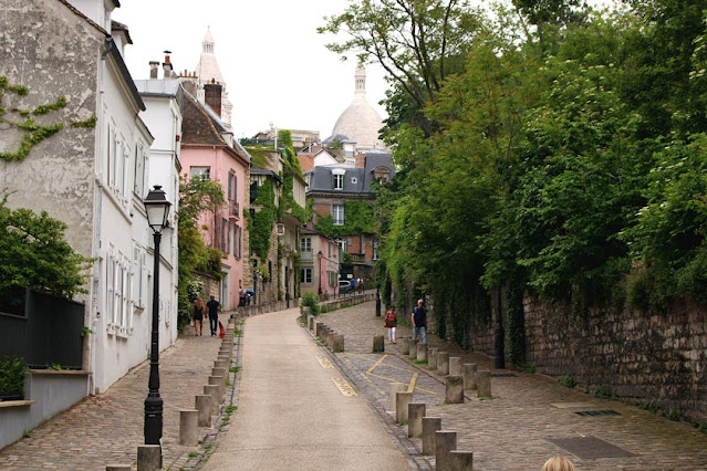 street in Montmartre hill, Paris