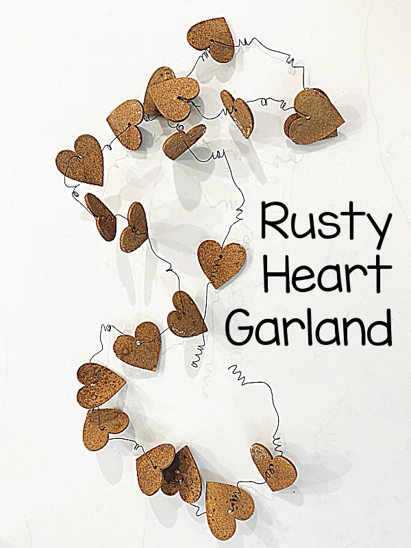rusty heart garland and overlay