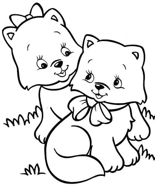 Cat Color Pages Printable Coloring Page For Kids Kitten