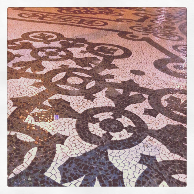 pavement decorated with abstract patterns mosaic 