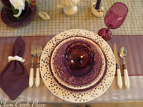 Purple and White Fall Tablescape