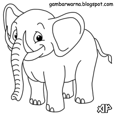  Mewarnai  Gajah 