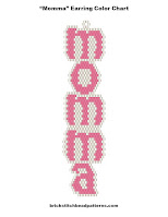 Free MOMMA Earring Mother's Day Brick Stitch Seed Bead Pattern