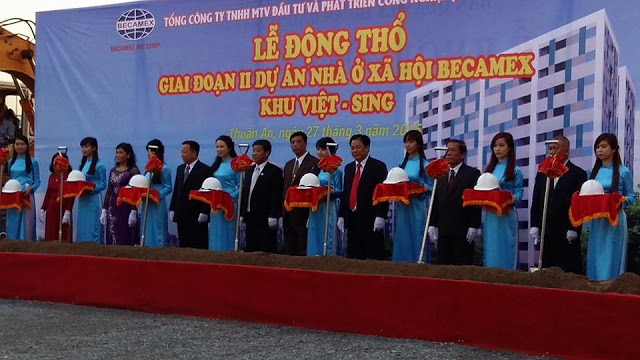 Lễ động thổ giai đoạn 2 dự án nhà ở xã hội Becamex khu Việt Sing