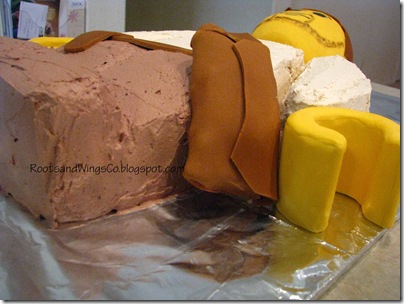 Indiana Jones Cake2 The whip and the bag were made a few days ahead of time 