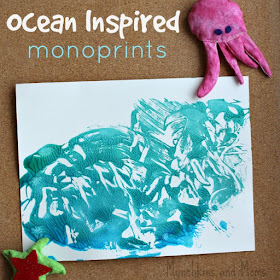 ocean inspired monoprints