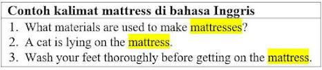 26 Contoh kalimat mattress di bahasa Inggris dan Pengertiannya