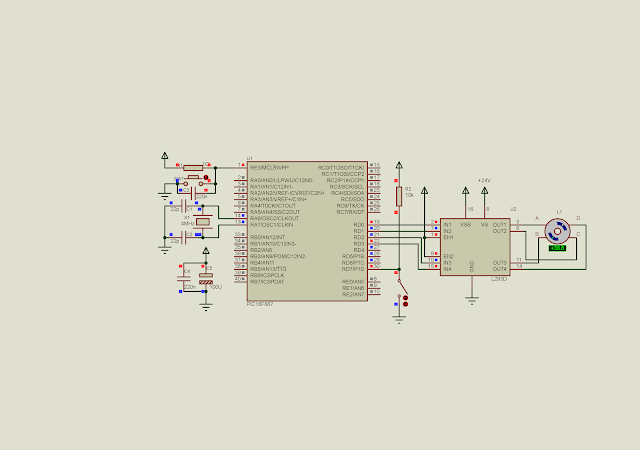 PIC16F887 interface to a bipolar stepper motor