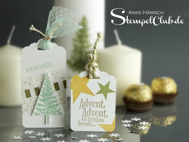 Stampinup, Advent, Geschenkanhänger, Tags