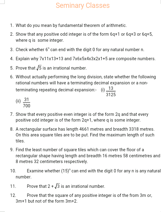 Real Number Set