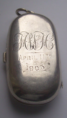 antique solid silver double sovereign case birmingham 1902