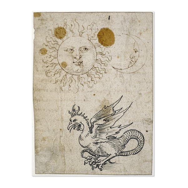 39The Sun the Moon and a Basilisk' The drawing is a fragment by D rer