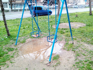 Swings, Chiildren, Rain Snow, Thaw, Swingers, Yambol,