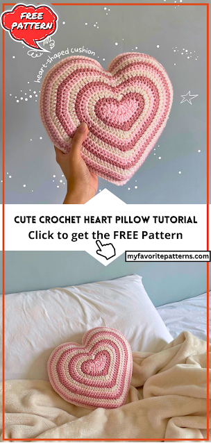 Cute Crochet Heart Pillow Tutorial