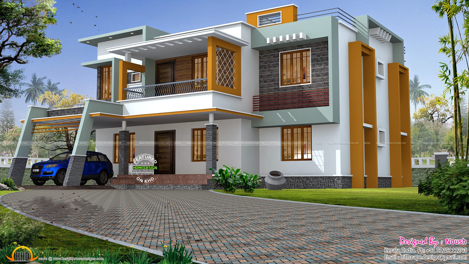  Box  style  house  Kerala home  design and floor plans 