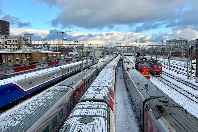 вид с Красносельского путепровода, железнодорожная станция Москва-Пассажирская-Казанская