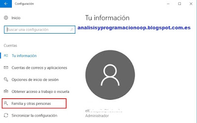 Familia y otras personas Windows 10