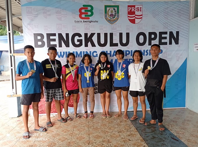 Atlet Bhayangkara Swimming Club Bukittinggi  Berhasil Sabet 5 Medali Emas, Pada Event Bengkulu Swimming 2022