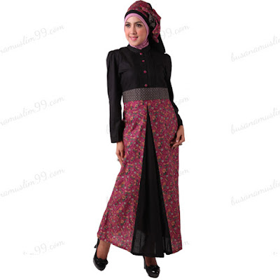 Model Baju Gamis batik kantor wanita muslim