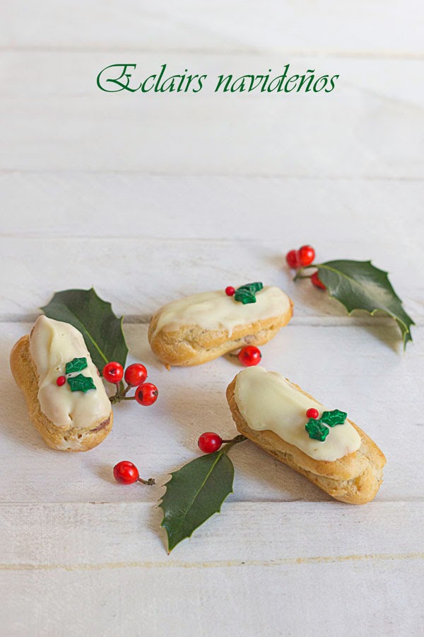 Eclairs navideños. Feliz 2014