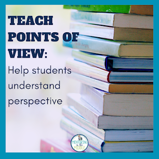 a stack of books for teaching students point of view