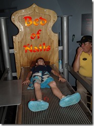 Lying on a bed of nails