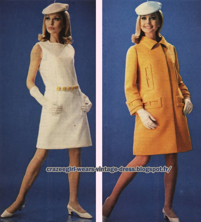 Dress and coat - Castillo - 1967 60s 1960 mod