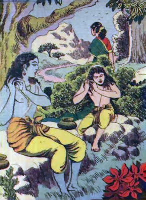 Rama and Lakshmana matted their hair with the latex of a banyan tree