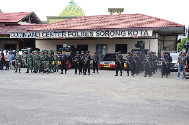 Apel Gabungan Polres Sorong Kota Guna Kesiapsiagaan Menjelang 1 Desember