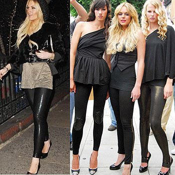 Here are some celebrities sporting the leather leggings trend