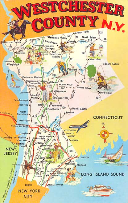 *Postcard Gems: Map: Westchester County, New York