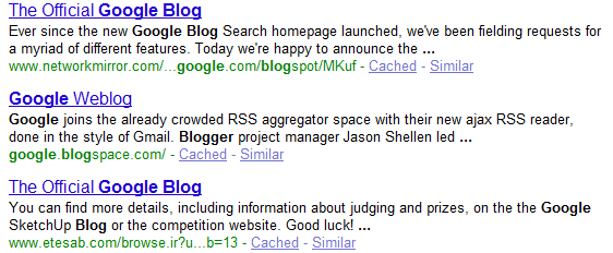 google blogspot. a search for [google blog]